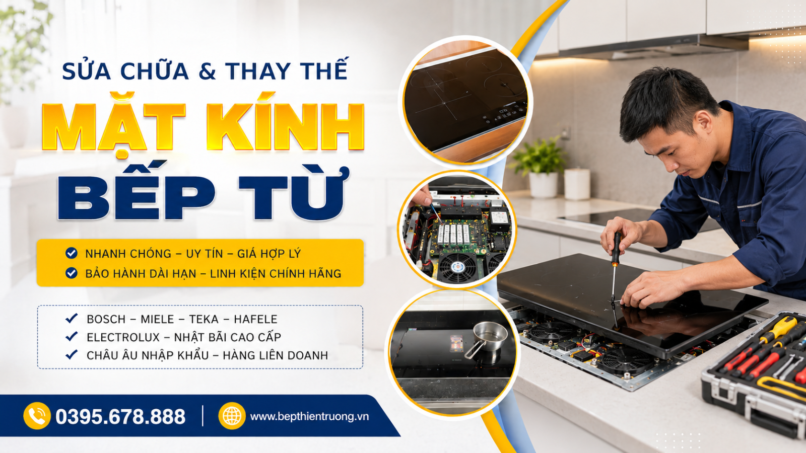 Sửa Chữa & Thay Thế Mặt Kính Bếp Từ Chính Hãng