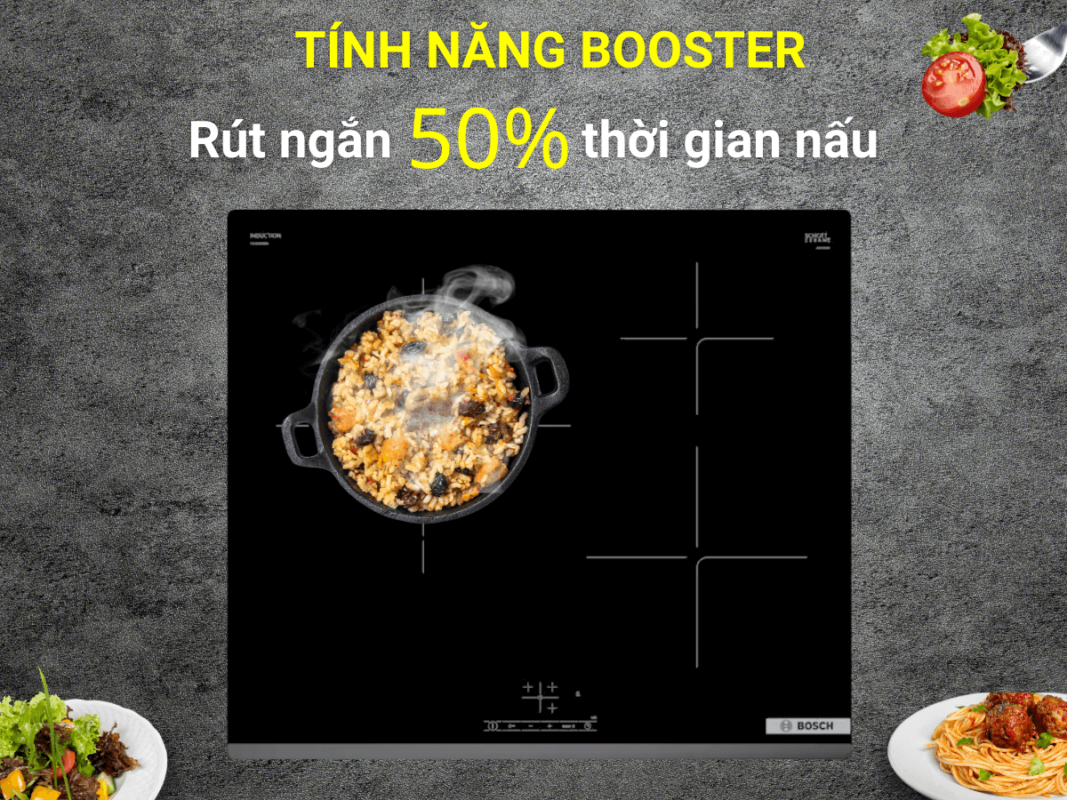 Mặt bếp từ Bosch PUJ63KBB5E được làm từ chất liệu bền đẹp