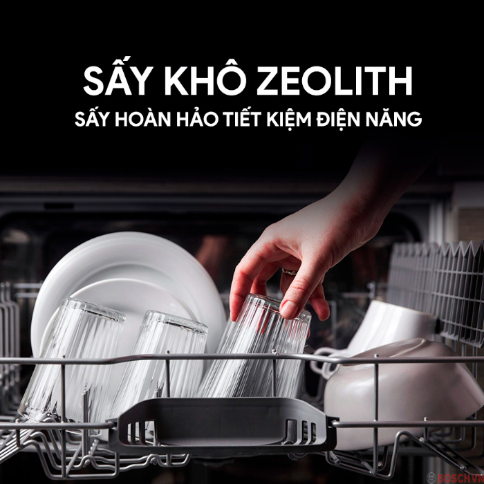 Công nghệ sấy khi Zeolith được tích hợp trên Máy rửa bát Bosch SMS6ZCI16E