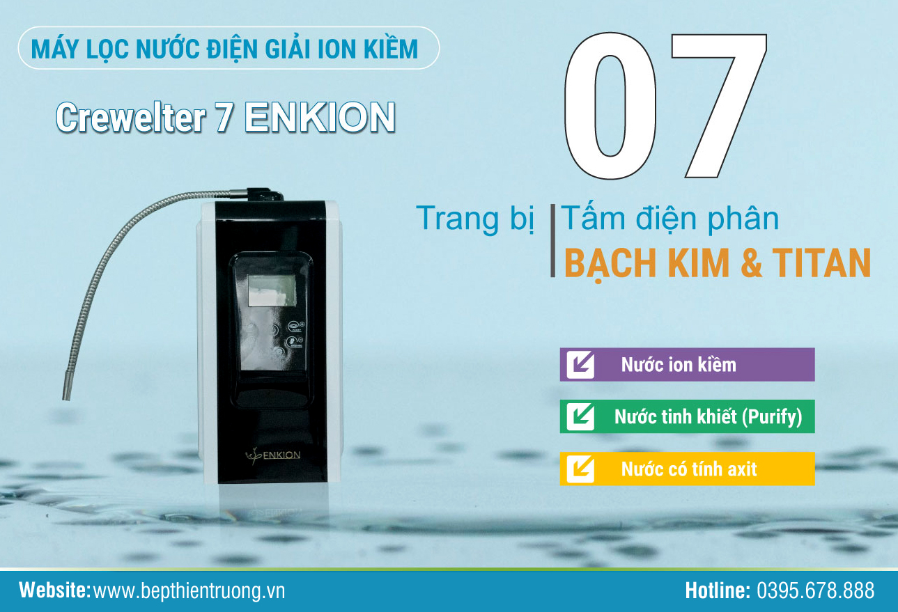  Máy lọc nước iON kiềm Crewelter Enkion 7