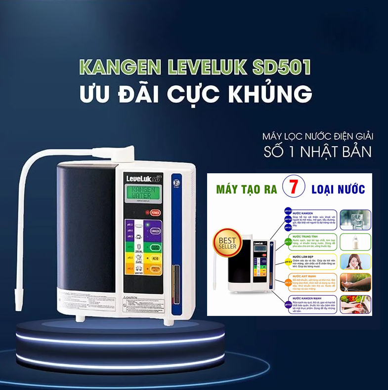 Máy lọc nước ion kiềm Kangen Leveluk SD501 sở hữu nhiều tính năng nổi bật