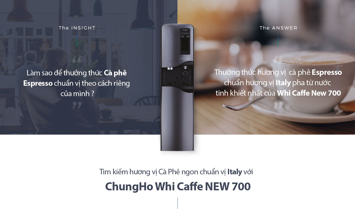 Máy lọc nước ChungHo New Whi Caffe 700 ap dụng công nghệ lọc nước RO 