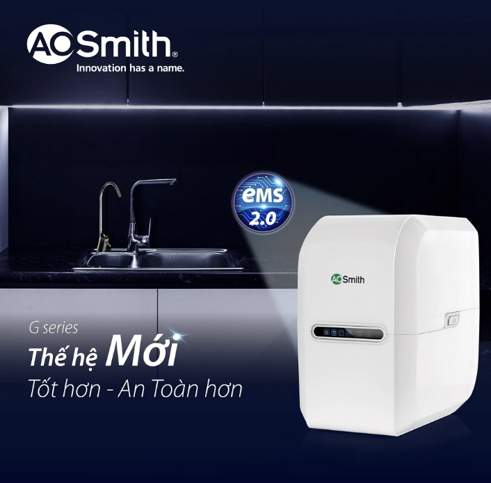Máy lọc nước A.O.SMITH G1 với thiết kế vỏ kín, để gầm nhỏ gọn