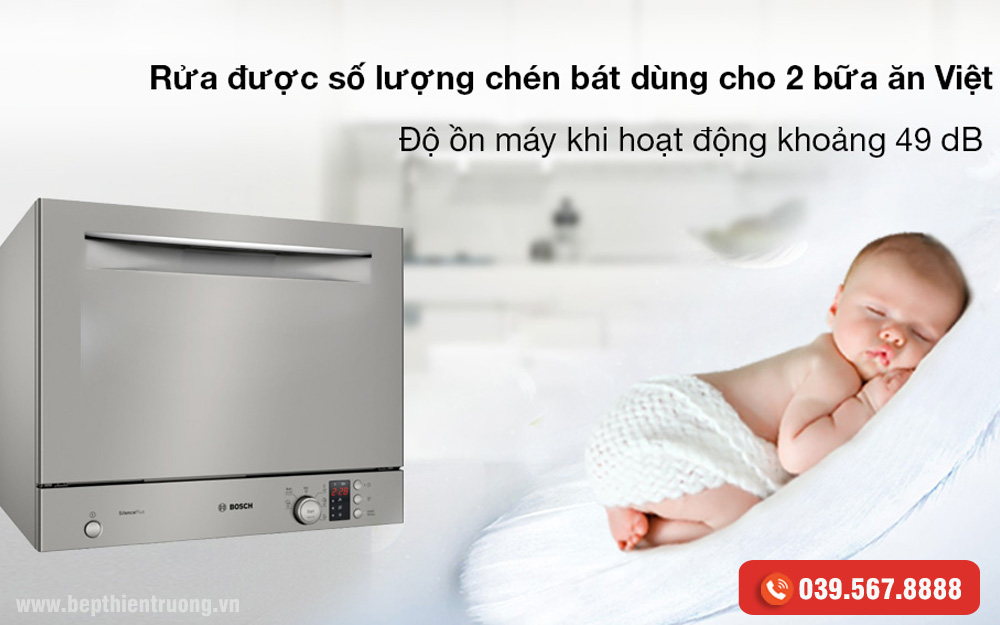 MÁY RỬA BÁT MINI ĐỂ BÀN BOSCH SKS62E38EU SERIE 4 6 BỘ