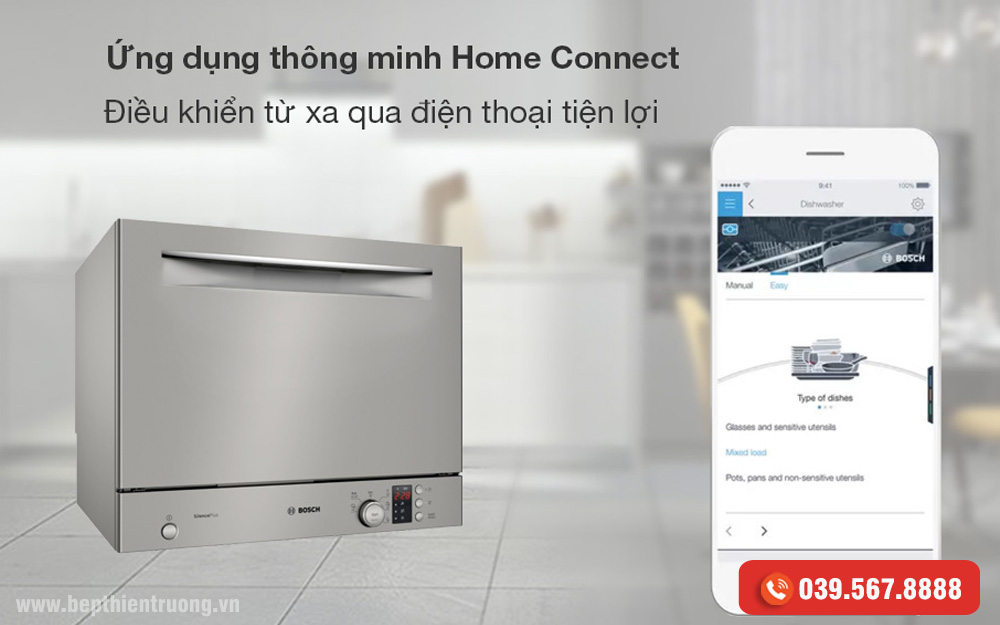 MÁY RỬA BÁT MINI ĐỂ BÀN BOSCH SKS62E38EU SERIE 4 6 BỘ