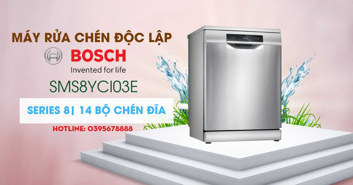 Máy Rửa Chén Độc Lập Bosch SMS8YCI03E