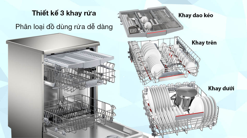 MÁY RỬA BÁT ĐỘC LẬP BOSCH SMS6ECI11E SERIE 6 SẤY HÉ CỬA