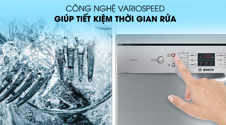 Công nghệ VarioSpeed - Máy rửa bát Bosch SMS63L08EA 2400W