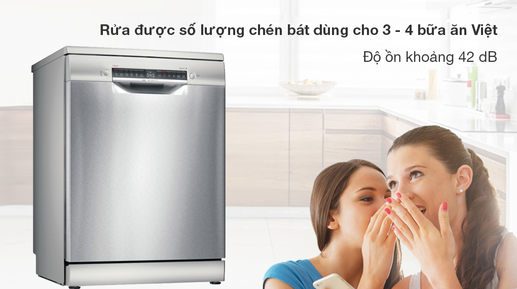 MÁY RỬA BÁT BÁN ÂM BOSCH SMI4HCS48E SERIE 4 14 BỘ