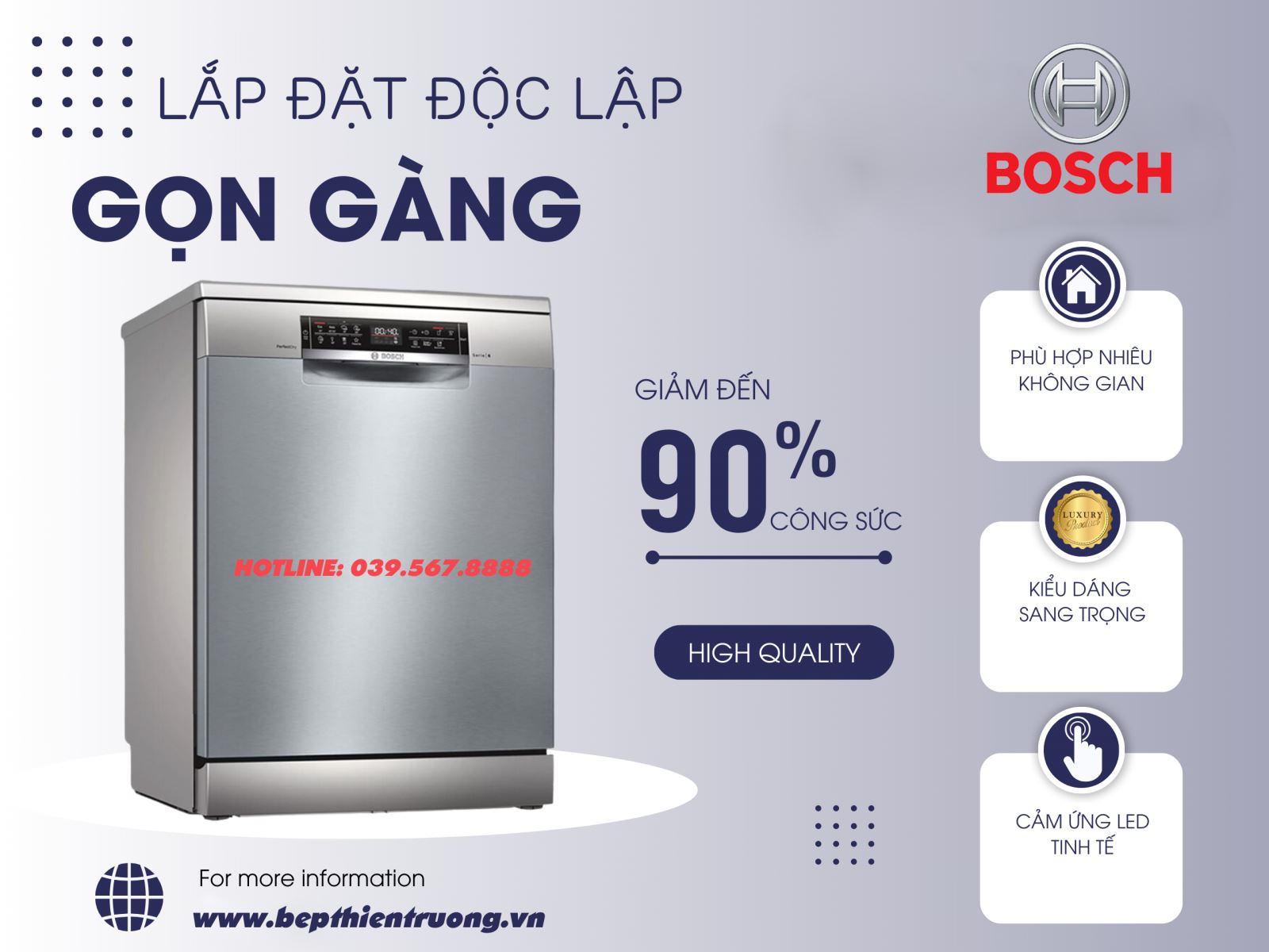 Máy rửa bát độc lập Bosh 60cm