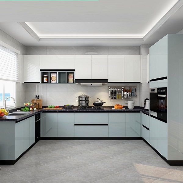Thiết kế tủ bếp chữ U bao quanh, tạo tam giác công năng hoàn hảo