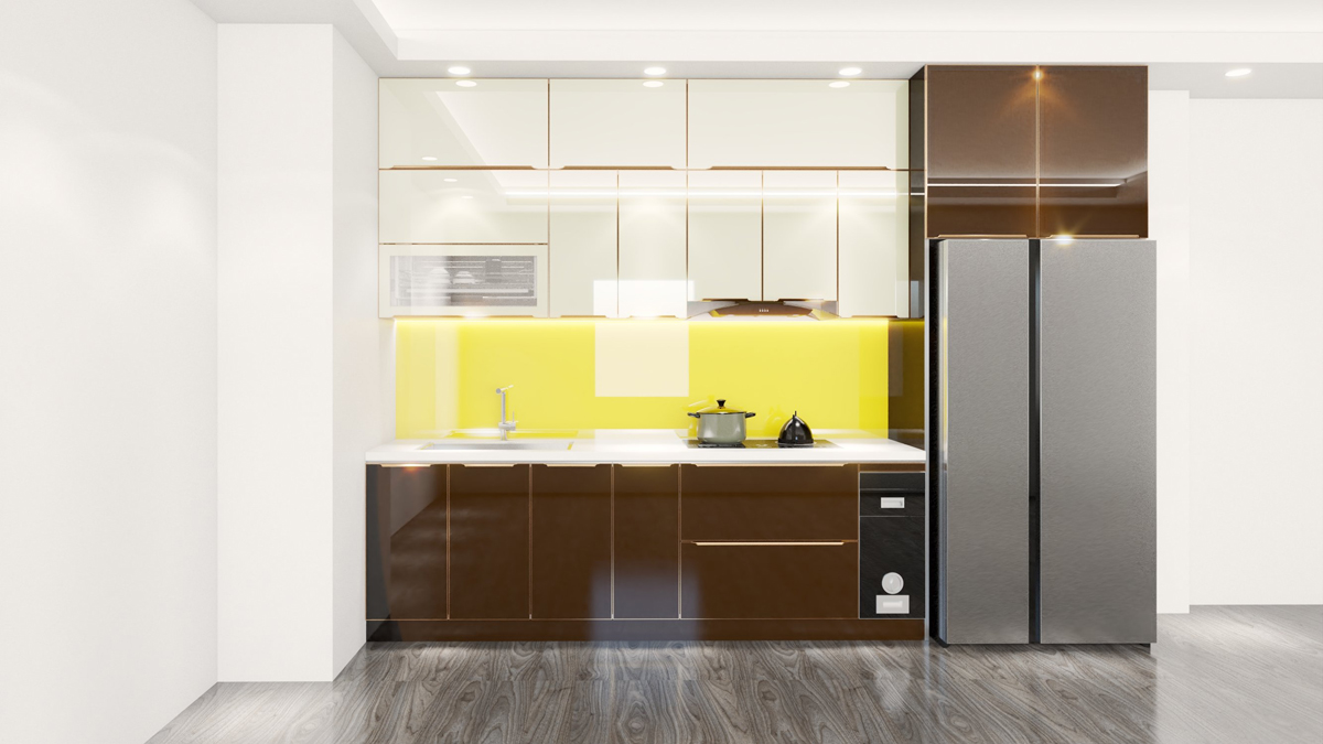 Tủ bếp Inox, cánh kính TB6876BTT