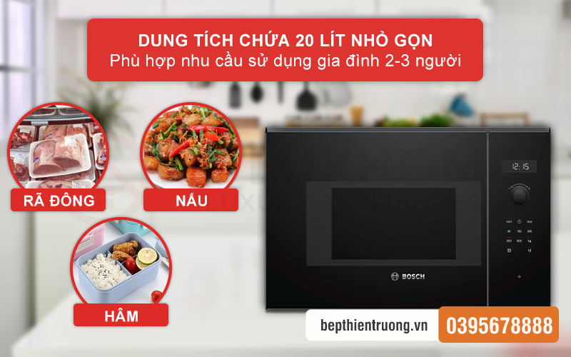Dung tích vi sóng 20 lít phù hợp cho nhu cầu sử dụng của gia đình