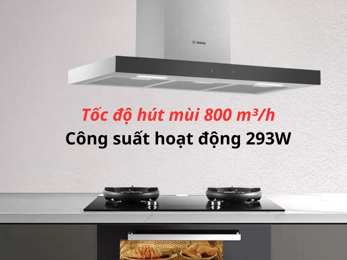 Máy hút mùi Bosch DWBM98G50B là sản phẩm được trang bị bảng điều khiển cảm ứng siêu nhạy