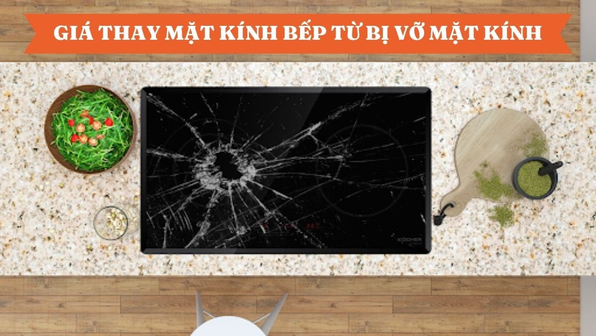 So sánh bếp từ trước và sau khi thay kính – đẹp như mới