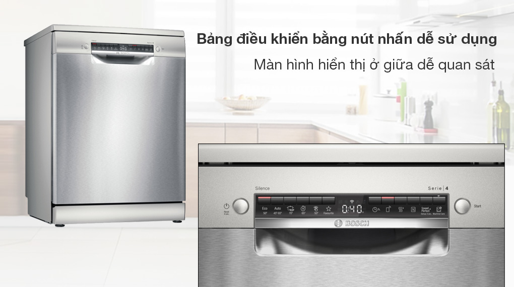 MÁY RỬA BÁT ĐỘC LẬP BOSCH SMS4HMI07E SERIE 4 14 BỘ