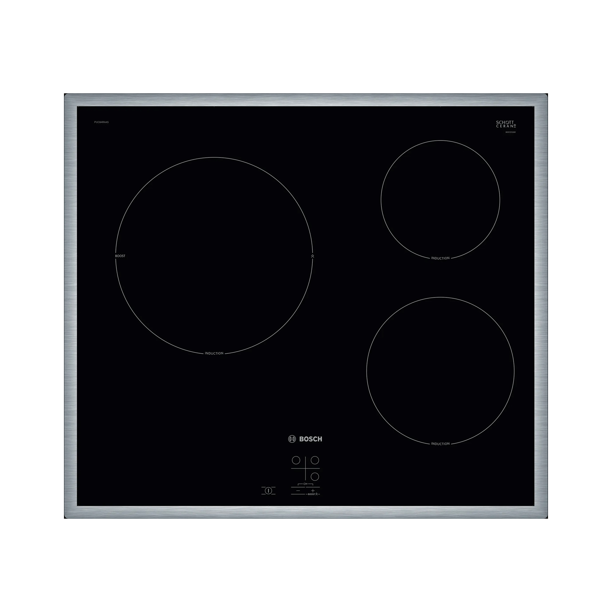 BẾP TỪ ÂM 3 VÙNG NẤU BOSCH PUC64RAA5E SERIES 2 4600W