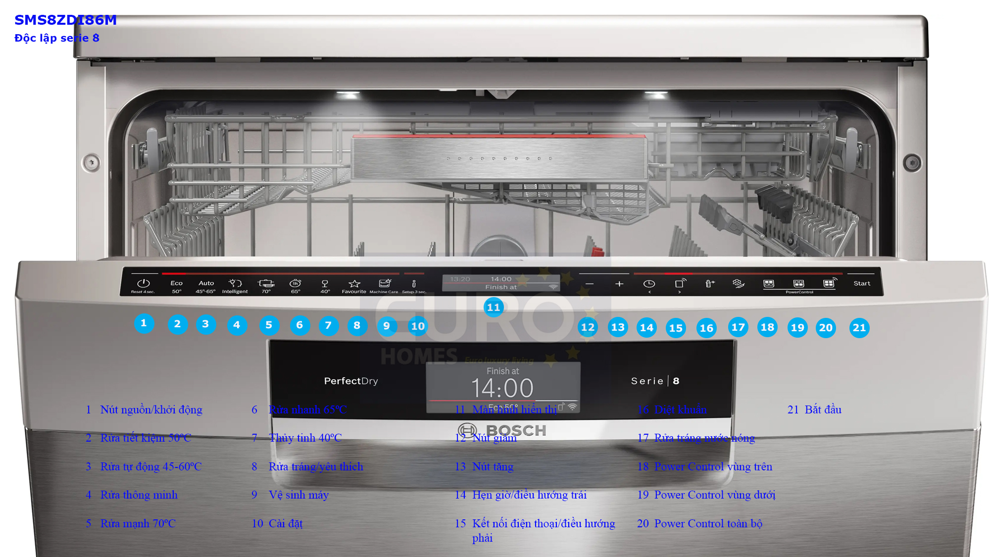 Máy rửa bát Bosch SMS8ZDI86M serie 8 bảo hành chính hãng| New 2026