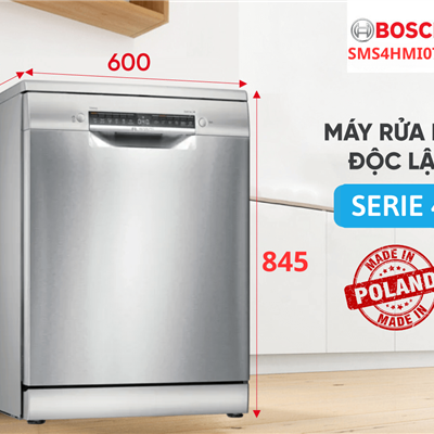 MÁY RỬA BÁT ĐỘC LẬP BOSCH SMS4HMI07E SERIE 4 14 BỘ