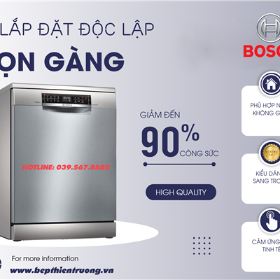 Máy Rửa Chén Bát Độc Lập 14 Bộ Bosch SMS6ZCI16E 