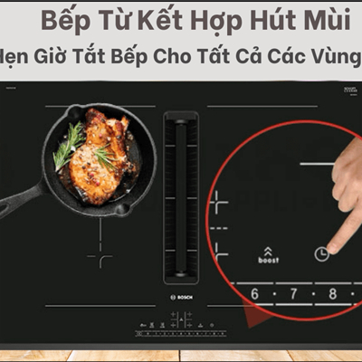 BẾP TỪ KẾT HỢP HÚT MÙI BOSCH PVQ731F15E SERIE 6 BỐN VÙNG NẤU
