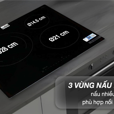 BẾP TỪ BOSCH ÂM TỦ 3 VÙNG NẤU PIJ61RHB1E 7400W SERIES 6